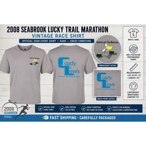 BOA Seabrook Lucky Trail Marathon 2008 Grey Performance Running Shirt Mens Large